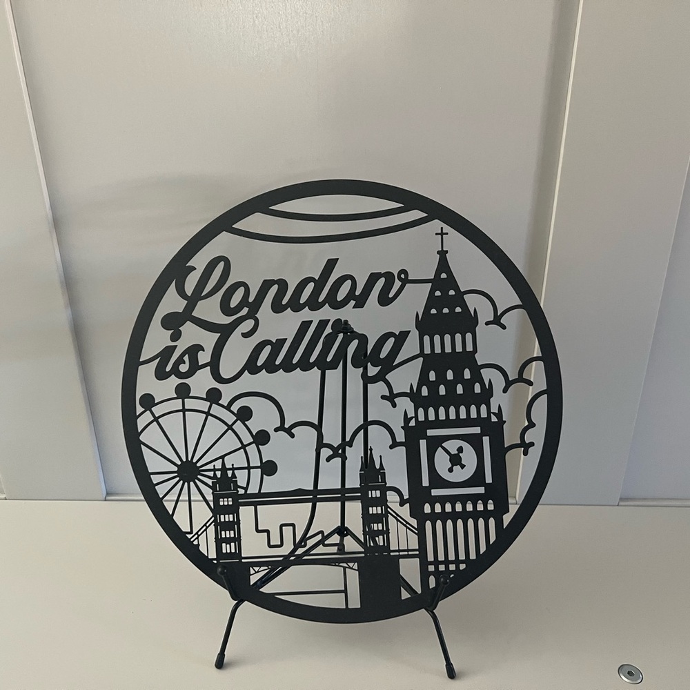 Black Metal 'London is Calling' Wall Art 12 inches